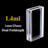 GF20, double trajet optique 1 mm/25 mm, 1,4 ml, cellule d'écoulement en verre optique, 4 fenêtres, collé