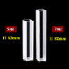 OP23, 5ml/7ml Optical Glass Cuvette, 2 Clear Wall, 10mm Pathlength, 62/82mm Height, Glued